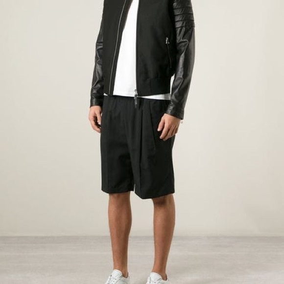 Ami Leather Sleeve Bomber Jacket - Picture 3 of 10